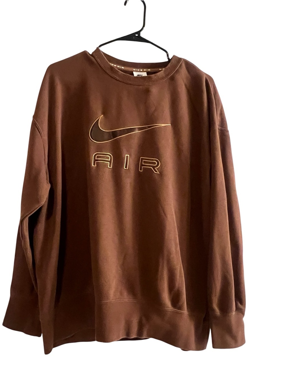 Nike Brown Crewneck Sweatshirt with Swoosh